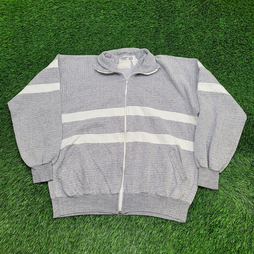 Vintage Gitano Fleece Track Jacket L/XL 24x25 Cropped USA 80s 90s